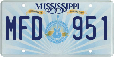 MS license plate MFD951