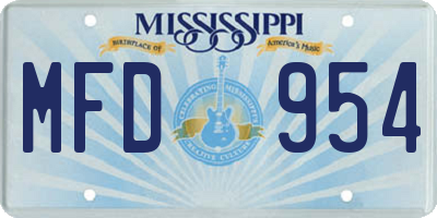 MS license plate MFD954