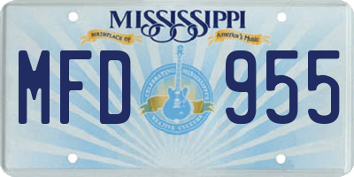 MS license plate MFD955