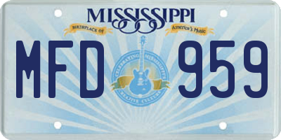 MS license plate MFD959