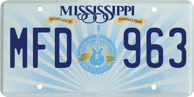 MS license plate MFD963