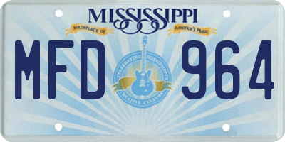 MS license plate MFD964