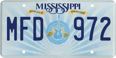 MS license plate MFD972