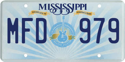 MS license plate MFD979