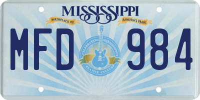 MS license plate MFD984