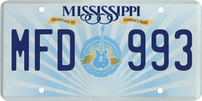 MS license plate MFD993