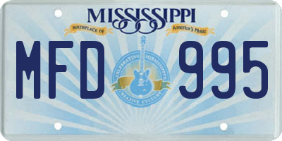 MS license plate MFD995