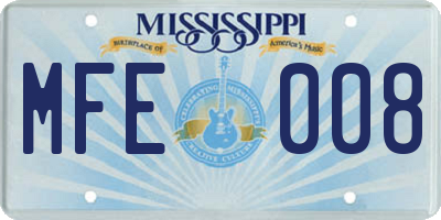 MS license plate MFE008