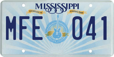 MS license plate MFE041