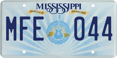 MS license plate MFE044