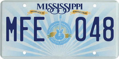 MS license plate MFE048