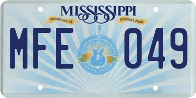 MS license plate MFE049