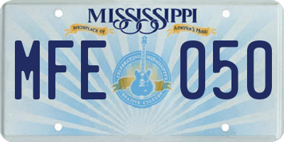 MS license plate MFE050