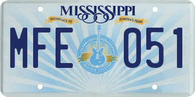 MS license plate MFE051
