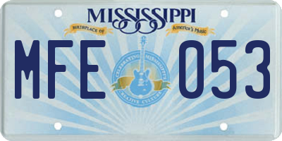 MS license plate MFE053