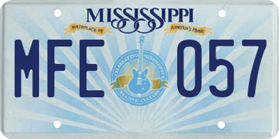 MS license plate MFE057