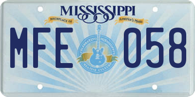 MS license plate MFE058