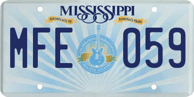 MS license plate MFE059