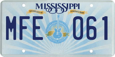 MS license plate MFE061
