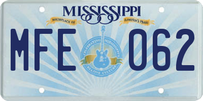 MS license plate MFE062