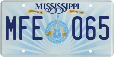 MS license plate MFE065