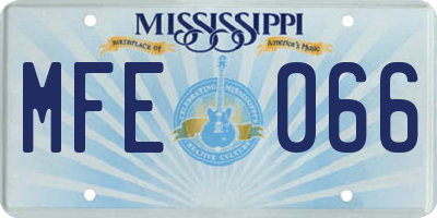 MS license plate MFE066