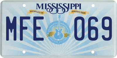 MS license plate MFE069