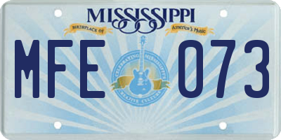 MS license plate MFE073