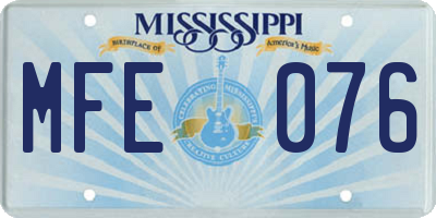MS license plate MFE076