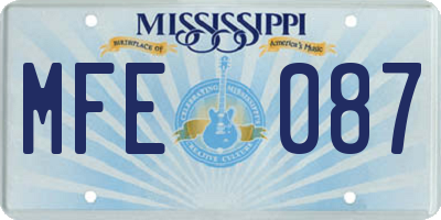 MS license plate MFE087