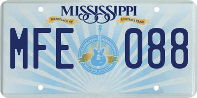 MS license plate MFE088
