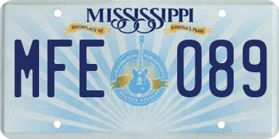 MS license plate MFE089