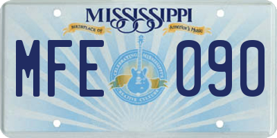MS license plate MFE090