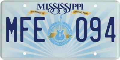 MS license plate MFE094