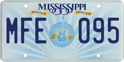 MS license plate MFE095