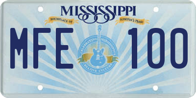 MS license plate MFE100