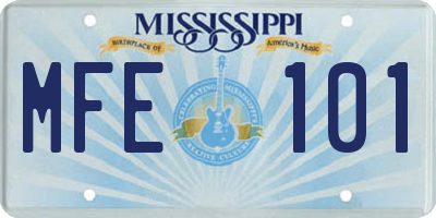 MS license plate MFE101