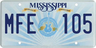 MS license plate MFE105