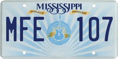 MS license plate MFE107