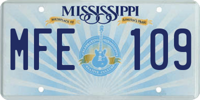 MS license plate MFE109