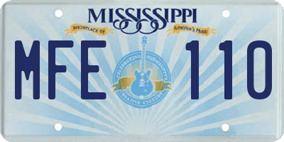 MS license plate MFE110