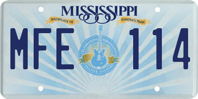 MS license plate MFE114