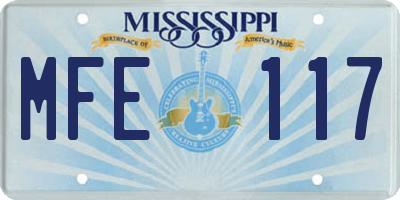 MS license plate MFE117