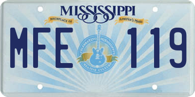 MS license plate MFE119