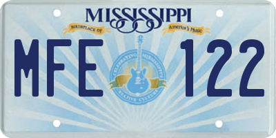 MS license plate MFE122