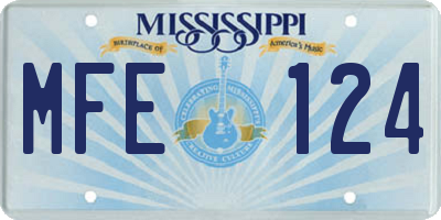 MS license plate MFE124