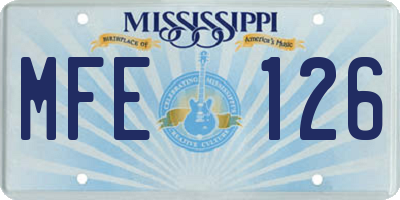 MS license plate MFE126