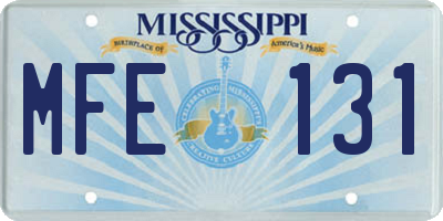 MS license plate MFE131