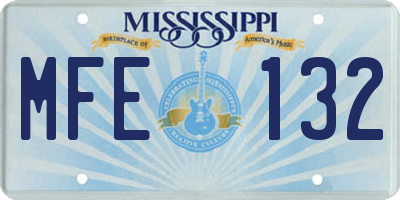MS license plate MFE132