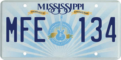 MS license plate MFE134